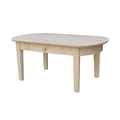 International Concepts Rectangle Philips Oval Coffee Table, 42 in W X 24 in L X 18 in H, Wood, Unfinished OT-5C